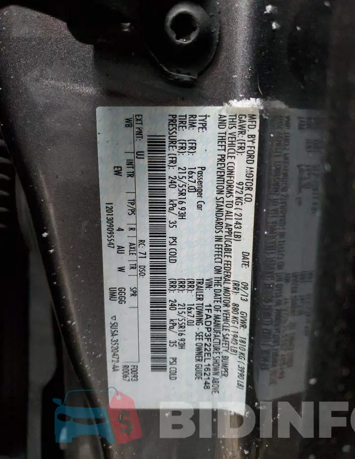 1FADP3F22EL162148 Photo# 12