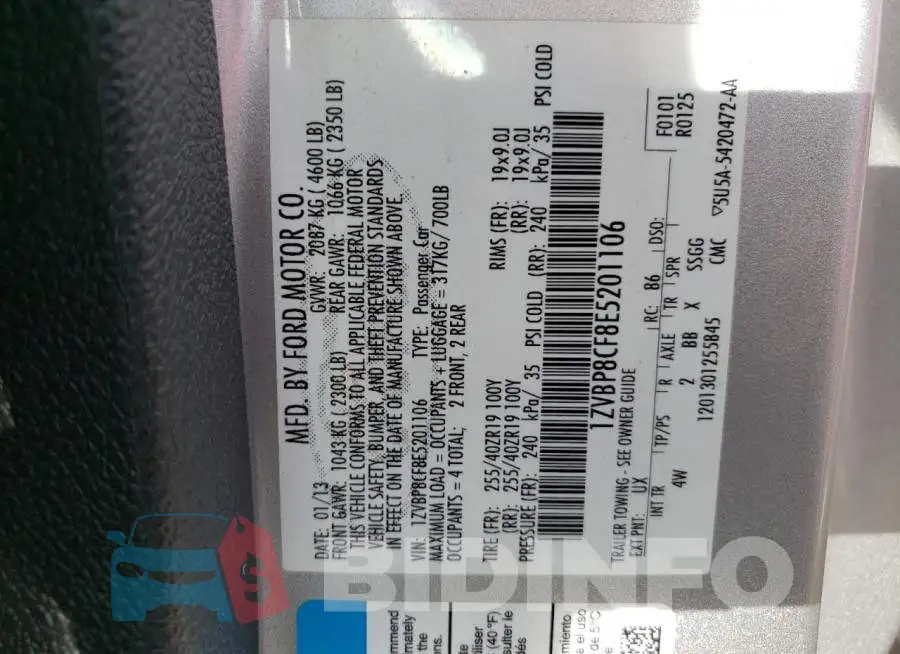 1ZVBP8CF8E5201106 Photo# 10