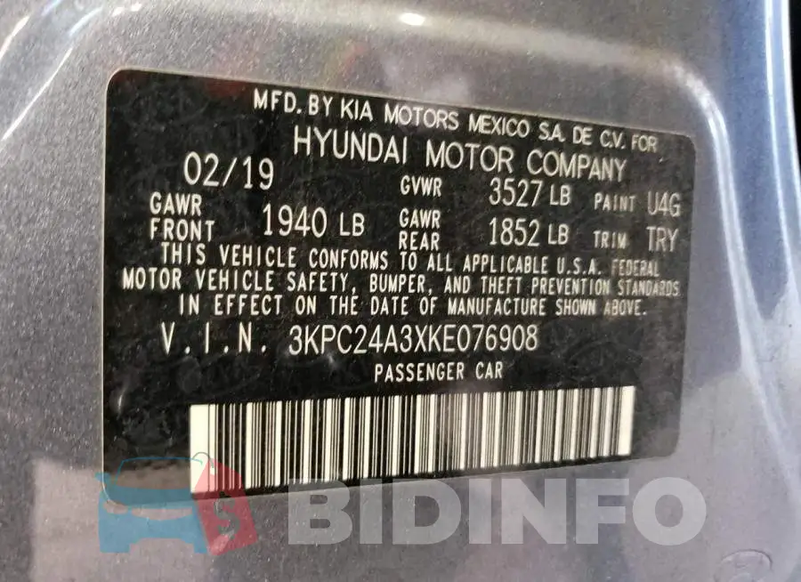 3KPC24A3XKE076908 Photo# 12