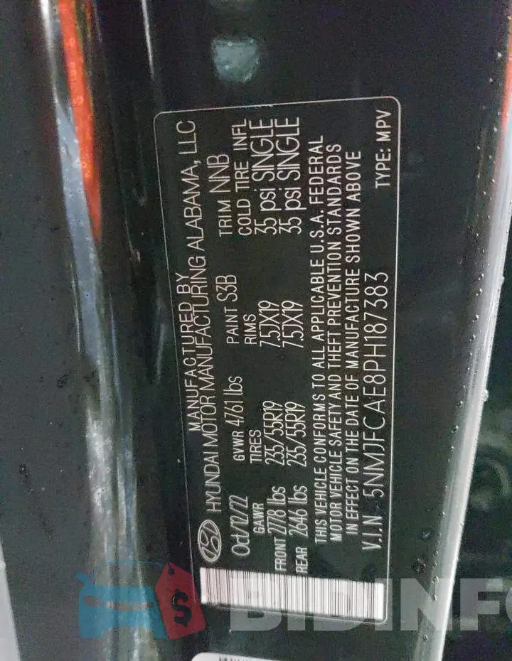 5NMJFCAE8PH187383 Photo# 13
