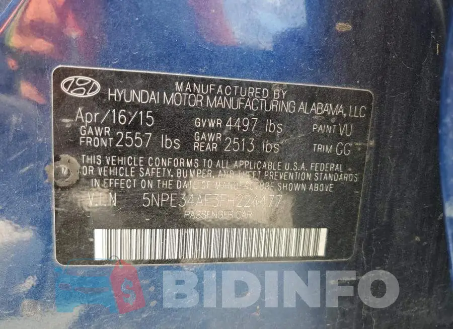 5NPE34AF3FH224477 Photo# 10