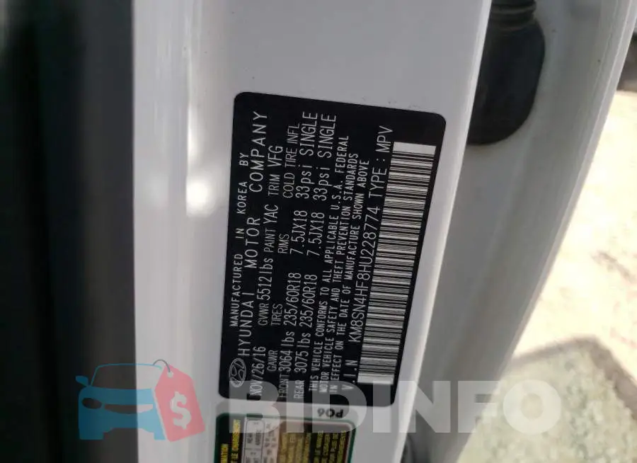 KM8SN4HF8HU228774 Photo# 10