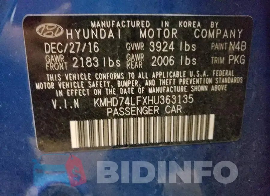 KMHD74LFXHU363135 Photo# 12