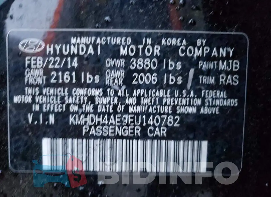 KMHDH4AE9EU140782 Photo# 12