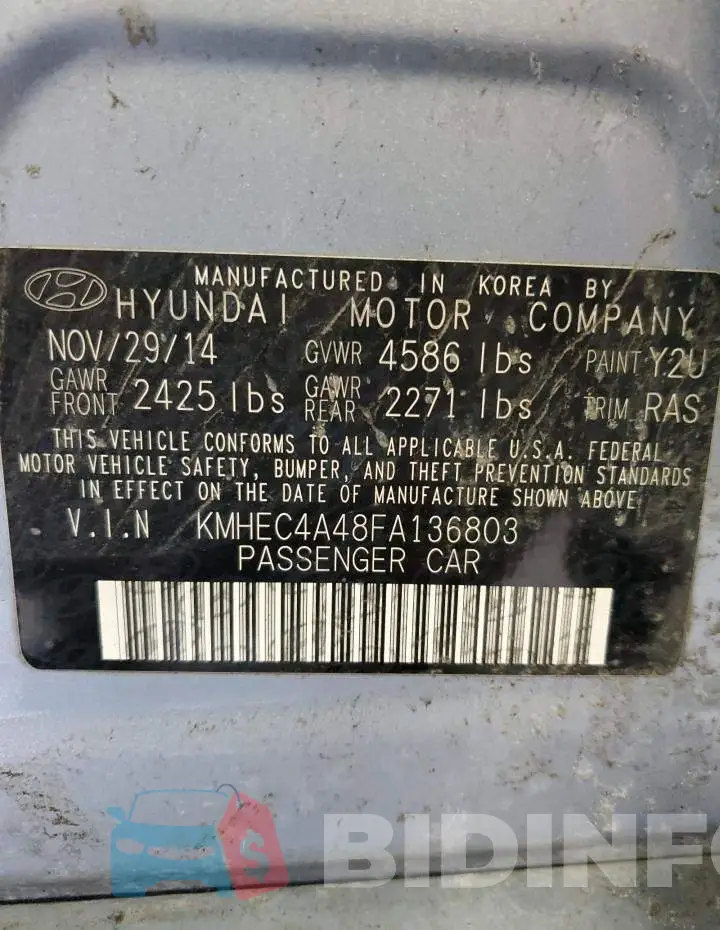 KMHEC4A48FA136803 Photo# 12