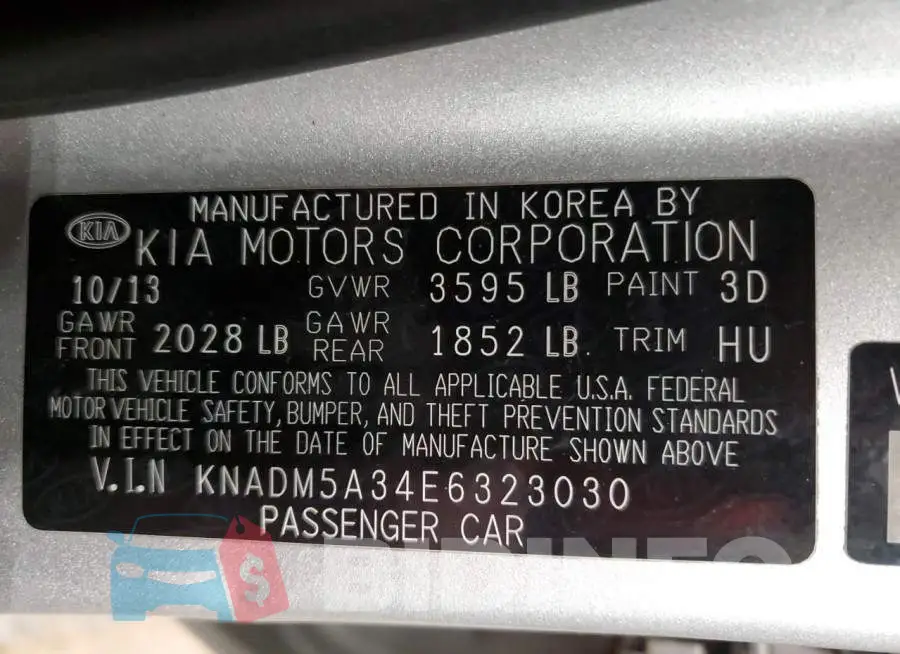 KNADM5A34E6323030 Photo# 12
