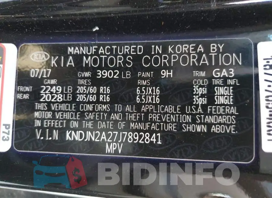 KNDJN2A27J7892841 Photo# 12