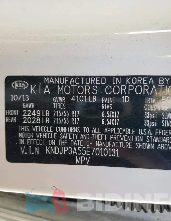 KNDJP3A55E7010131 Photo# 12