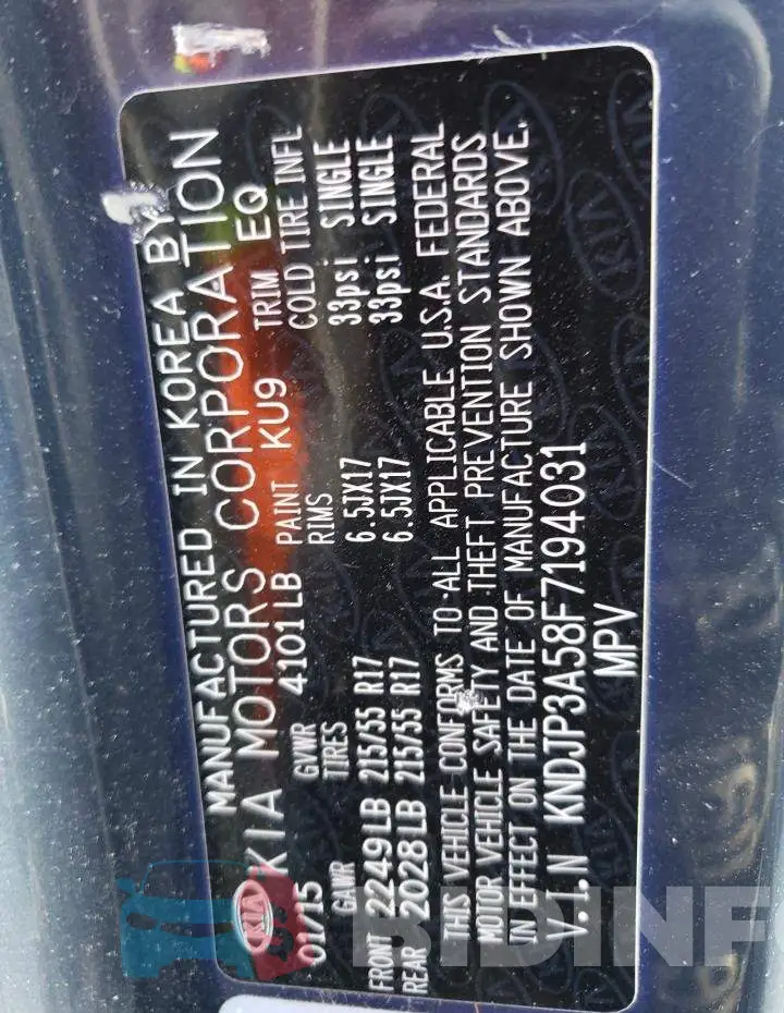 KNDJP3A58F7194031 Photo# 12