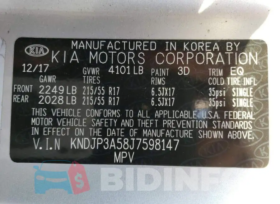 KNDJP3A58J7598147 Photo# 13