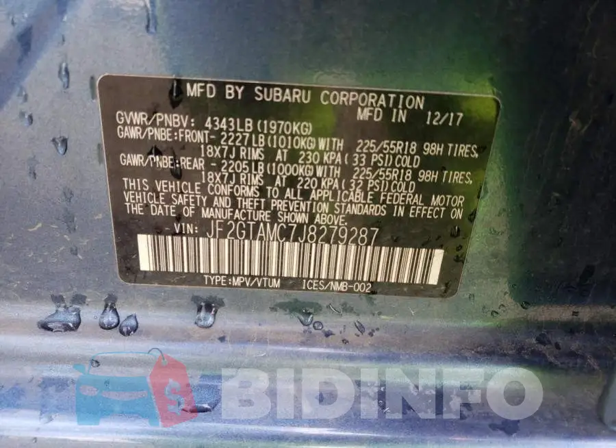 JF2GTAMC7J8279287 Photo# 12