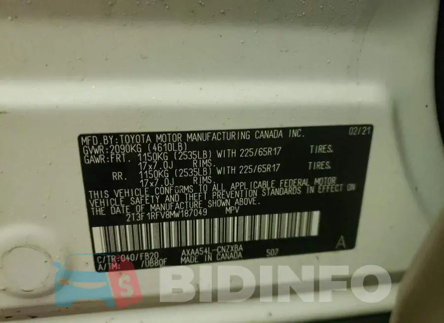 2T3F1RFV8MW187049 Photo# 12