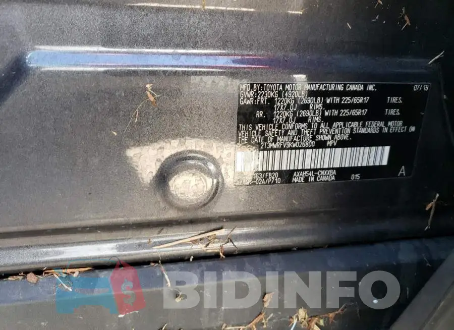 2T3MWRFV9KW026800 Photo# 12