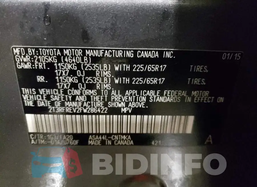 2T3RFREV2FW286422 Photo# 12