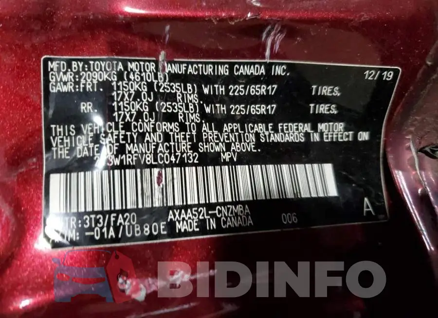 2T3W1RFV8LC047132 Photo# 12