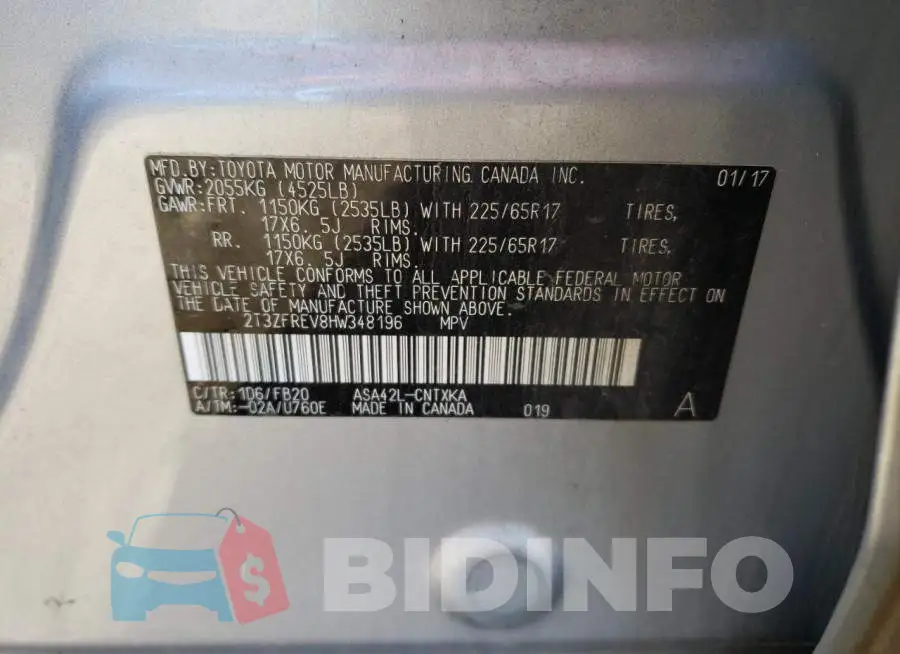 2T3ZFREV8HW348196 Photo# 12
