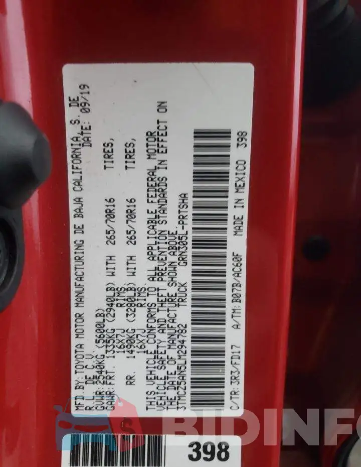 3TMCZ5AN5LM294782 Photo# 12