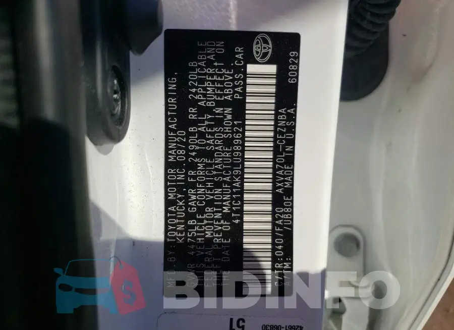 4T1C11AK9LU989621 Photo# 12