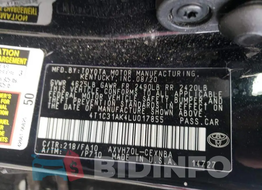 4T1C31AK4LU017855 Photo# 10