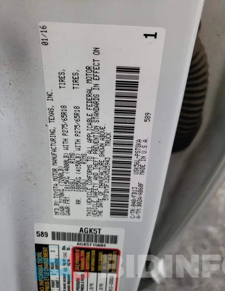 5TFDY5F12GX525943 Photo# 12