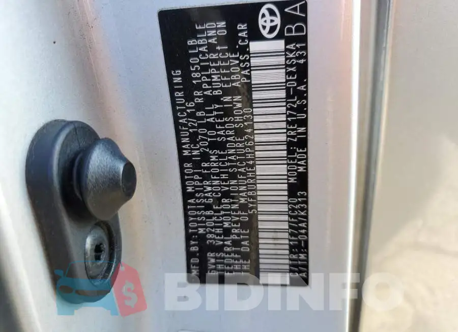 5YFBURHE4HP624130 Photo# 12