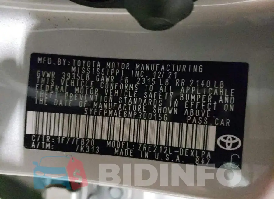 5YFEPMAE6NP300156 Photo# 12