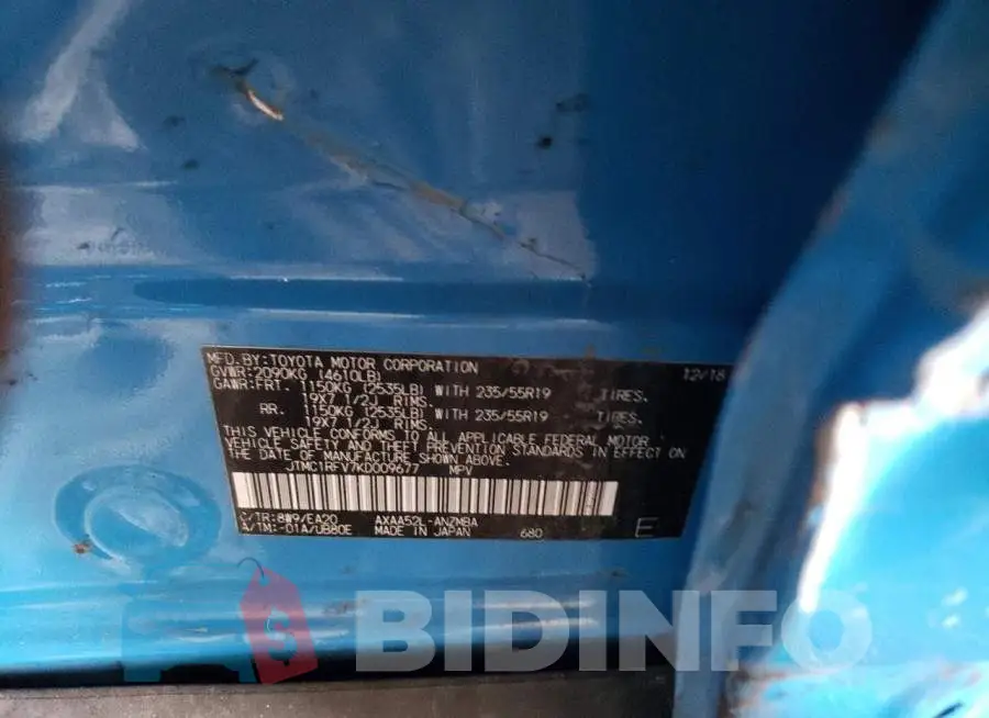 JTMC1RFV7KD009677 Photo# 13