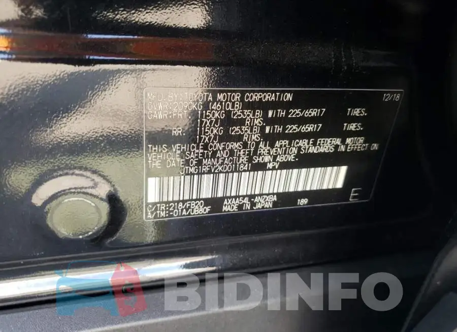 JTMG1RFV2KD011841 Photo# 10