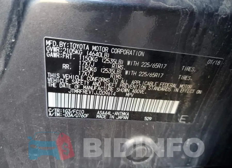 JTMRFREV1JJ209614 Photo# 13