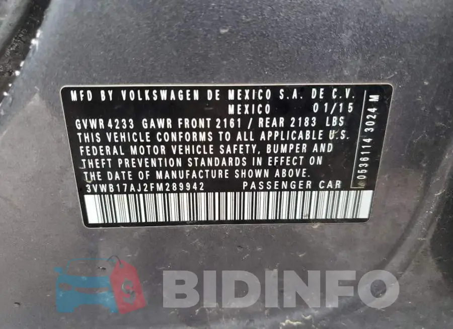 3VWB17AJ2FM289942 Photo# 10
