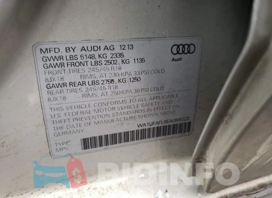 WA1UFAFL9EA089022 Photo# 12