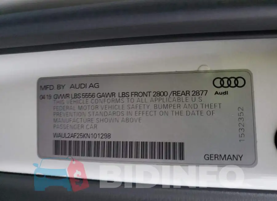 WAUL2AF25KN101298 Photo# 13