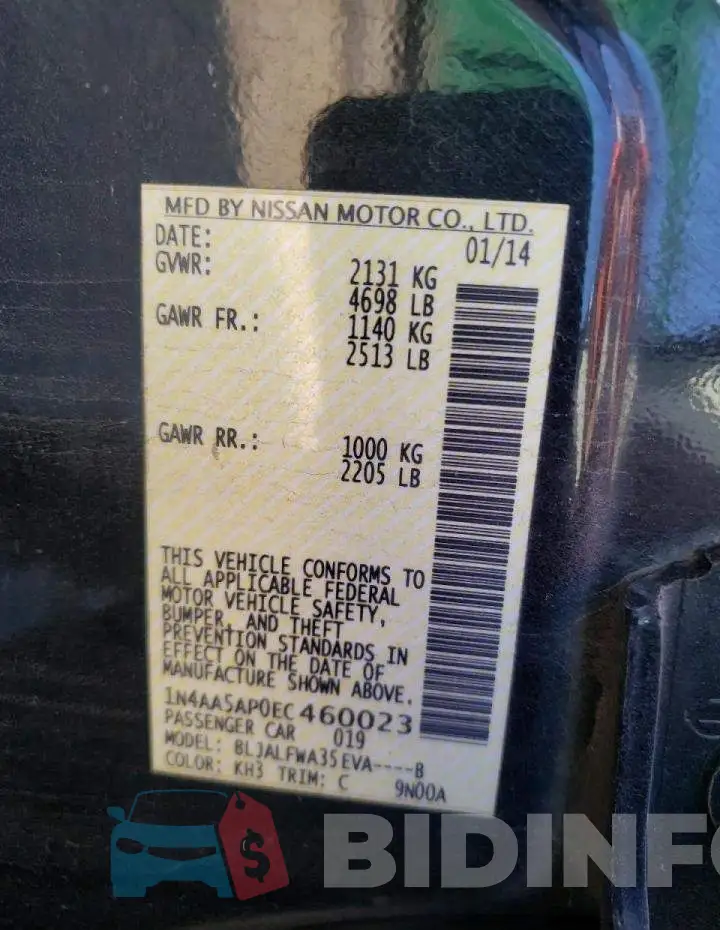 1N4AA5AP0EC460023 Photo# 12