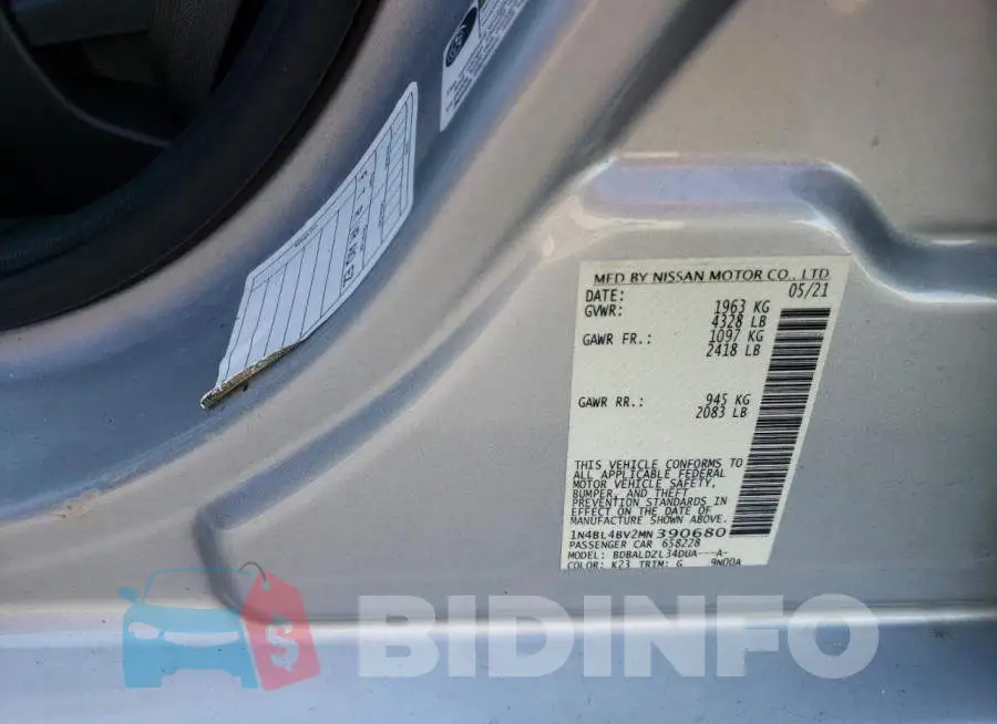 1N4BL4BV2MN390680 Photo# 13