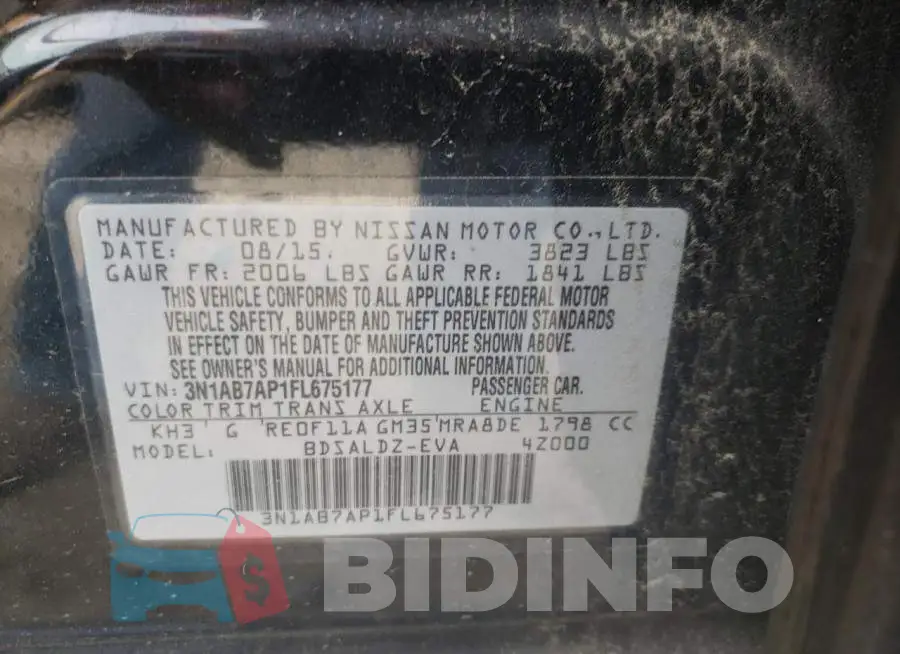 3N1AB7AP1FL675177 Photo# 10