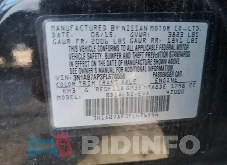 3N1AB7AP3FL676556 Photo# 13