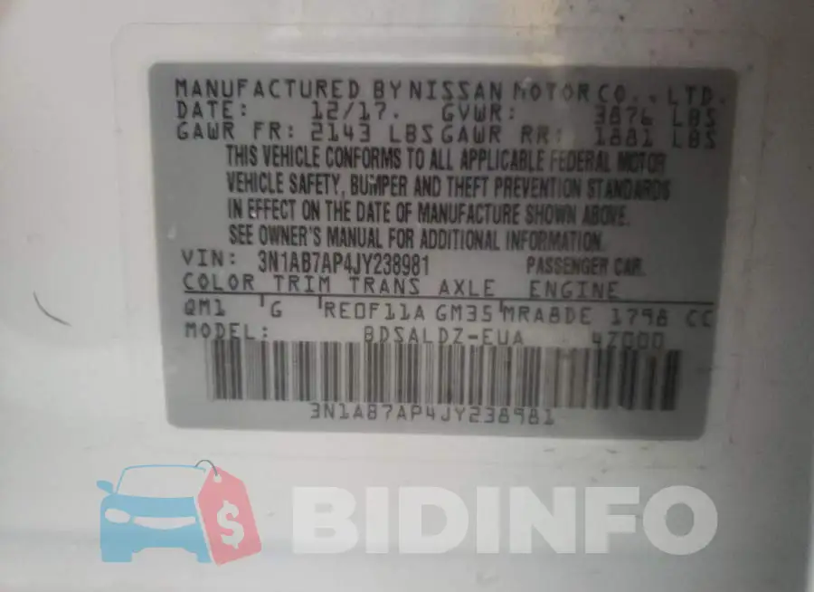 3N1AB7AP4JY238981 Photo# 12