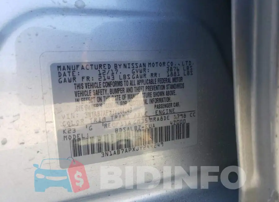 3N1AB7APXJY244249 Photo# 10