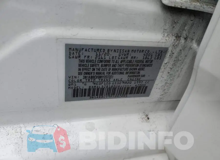 3N1AB8CV9MY207201 Photo# 12