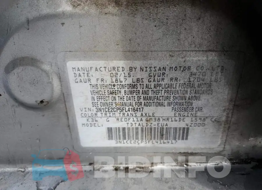 3N1CE2CP5FL416417 Photo# 13