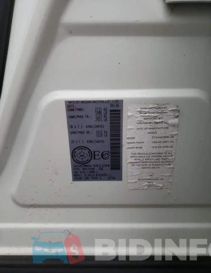 5N1AR2MM0GC661194 Photo# 13