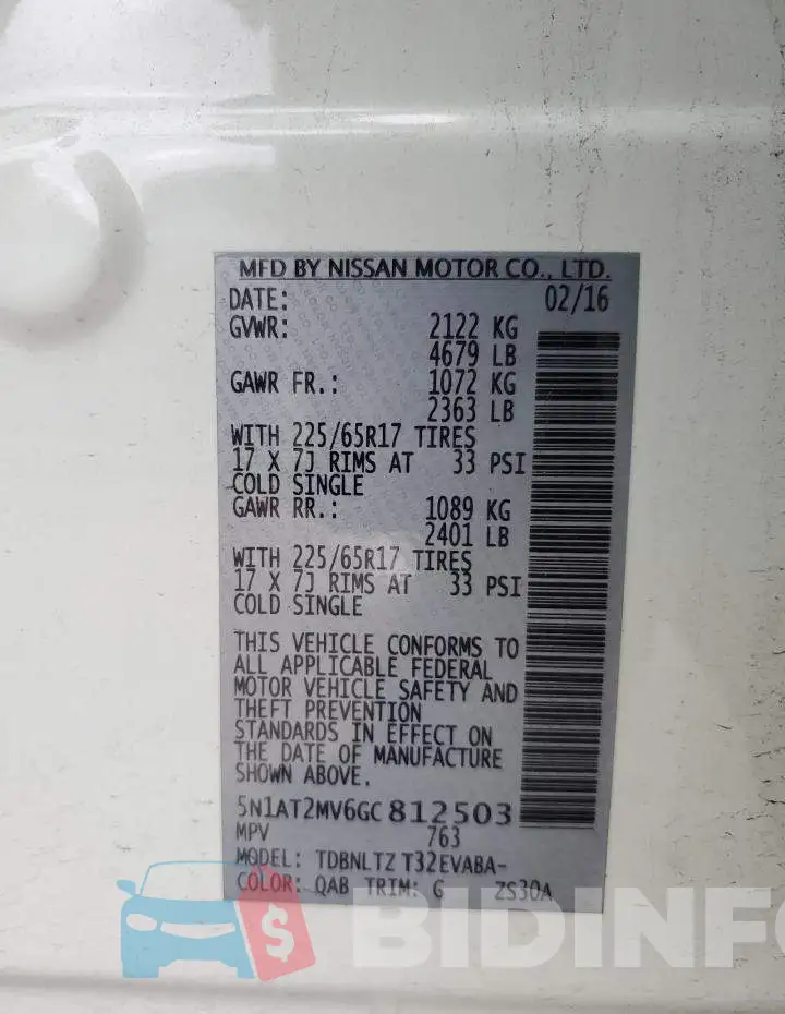 5N1AT2MV6GC812503 Photo# 12