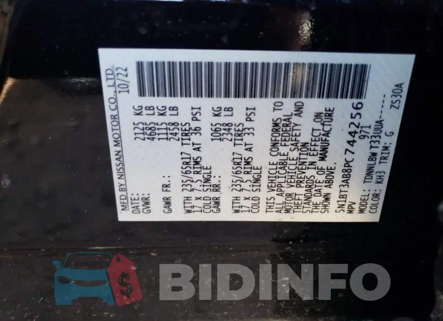 5N1BT3AB8PC744256 Photo# 13
