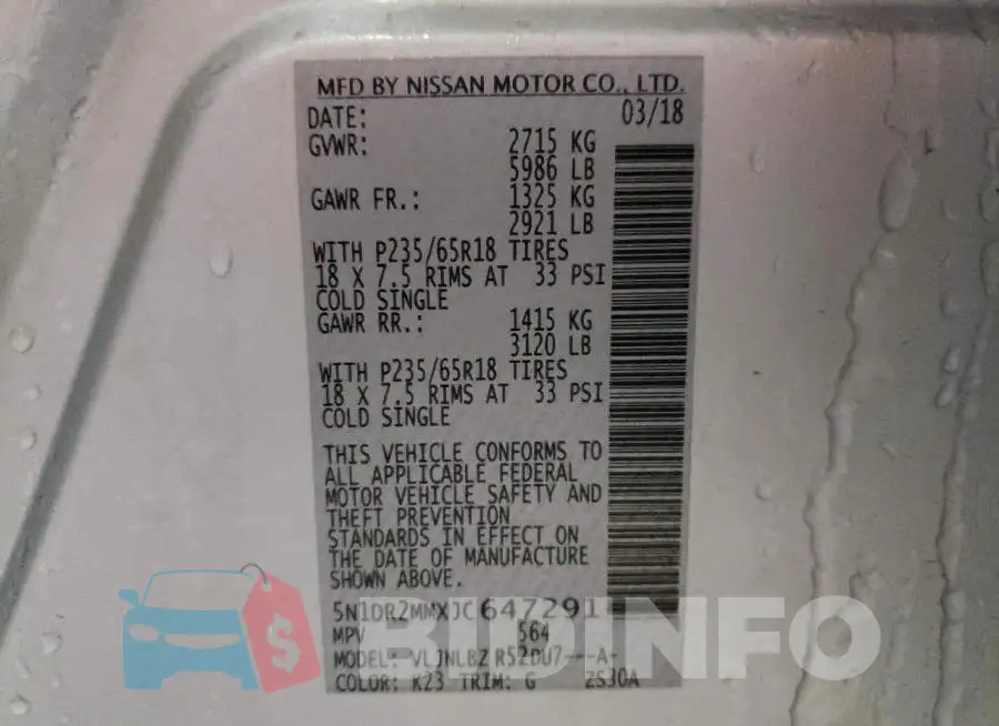5N1DR2MMXJC647291 Photo# 13