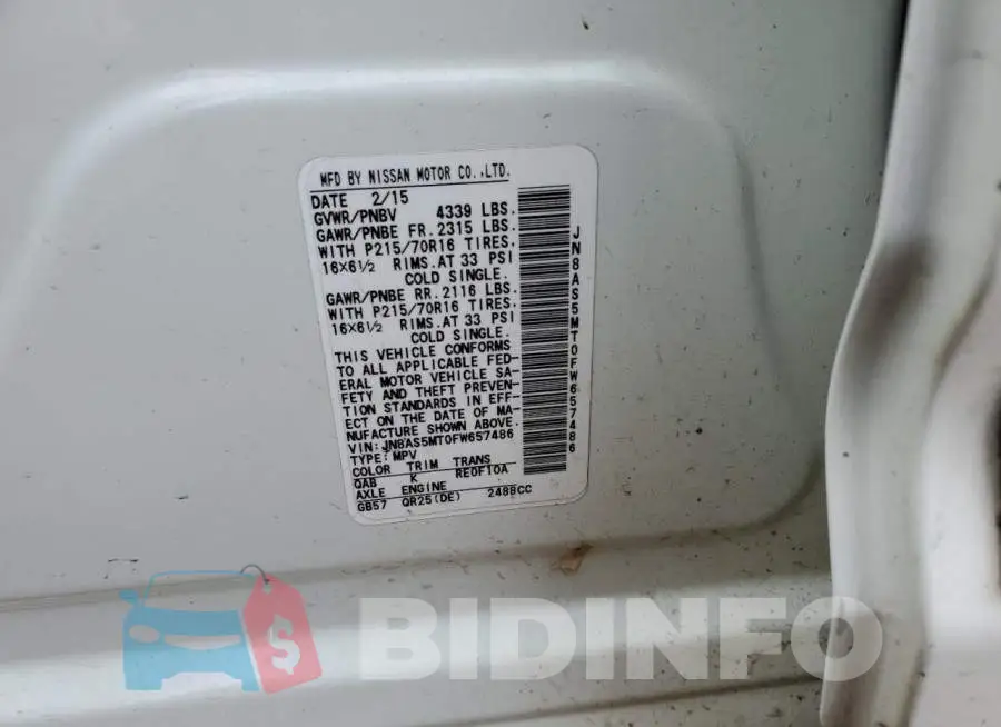 JN8AS5MT0FW657486 Photo# 13