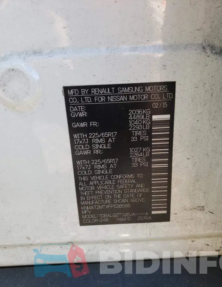 KNMAT2MTXFP538586 Photo# 10
