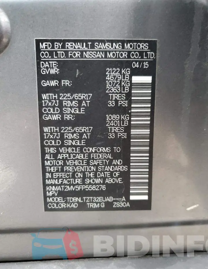 KNMAT2MV5FP558276 Photo# 13