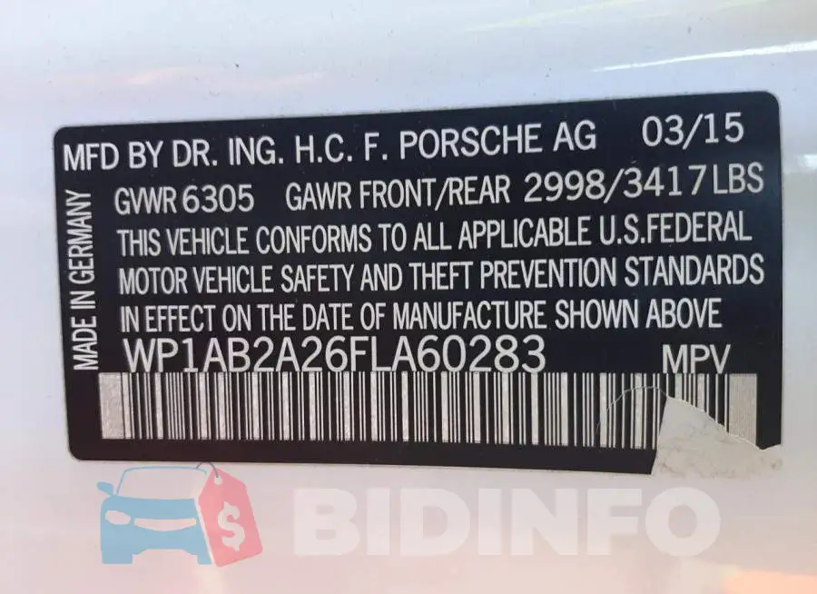 WP1AB2A26FLA60283 Photo# 12