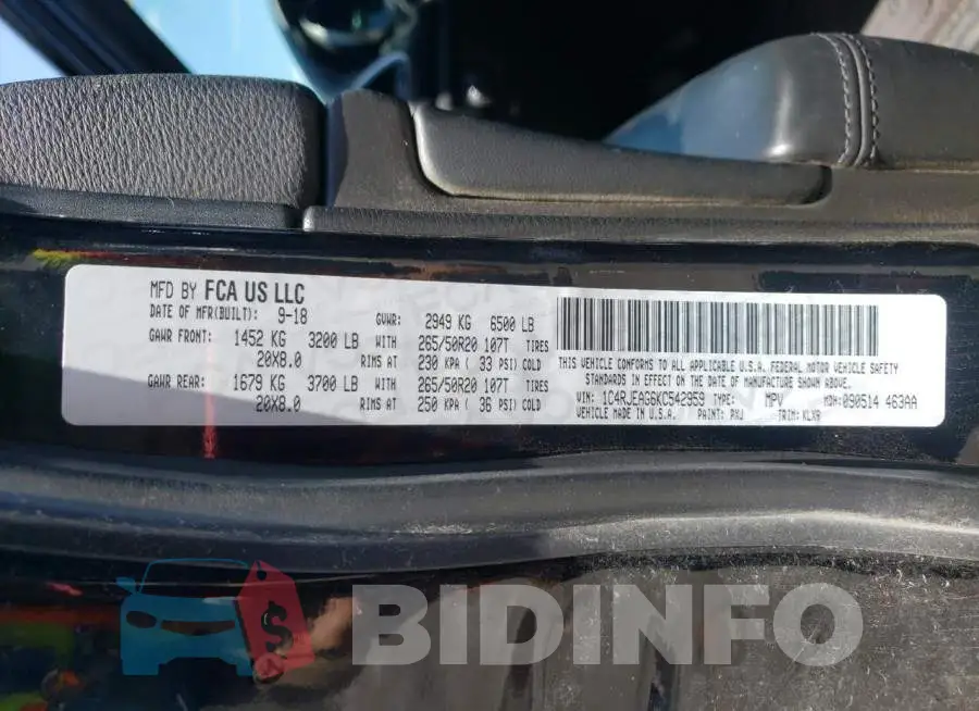 1C4RJEAG6KC542959 Photo# 10