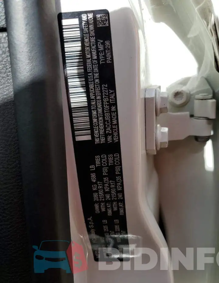 ZACCJBBT0FPB72272 Photo# 13